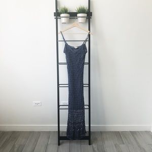 Zara Mesh Cobalt Blue Maxi Dress Size Medium